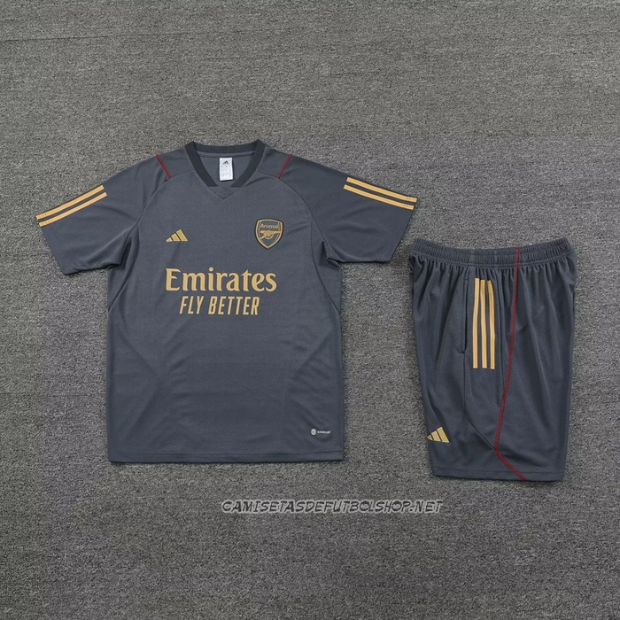 Chandal del Arsenal 23-24 Manga Corta Gris - Pantalon Corto
